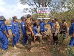 Polsek Temayang Bersama Koramil, Perhutani dan Satgas Gakpoktanhut Pasang Himbuan Larangan Karhutla