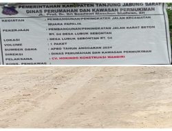 Baru Seumur Jagung, Pekerjaan Jalan Rigit Beton Lubuk Sbontan sudah Rusak