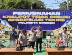 Jaga Kamtibmas, 1350 Knalpot Tidak Sesuai Spesifikasi Teknis Dimusnahkan Polresta Cirebon