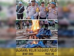 Tim Gabungan dari Polres Tanjab Barat berserta Subdenpom II/2-2 dan jajaran Polsek Betara, Musnahkan Lokasi Sabung Ayam 