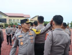 Waka Polda Aceh Inspektur Apel Kesiapan BKO Pengamanan TPS