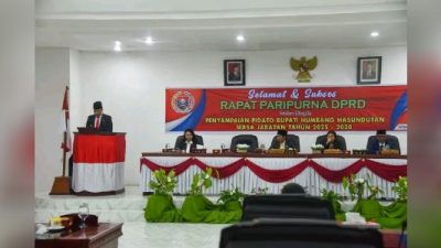 Rapat Paripurna DPRD, Bupati Humbahas Sampaikan Pidato Masa Jabatan 2025-2030