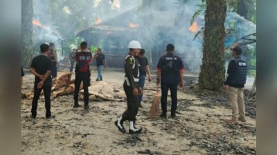 Tim Gabungan TNI/ Polri Gerebek arena sabung ayam di Deliserdang, Provinsi Sumatera Utara.