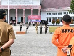 Dihadiri Bupati Humbahas, Kapolres Pimpin Apel Gelar Pasukan dan Peralatan Kesiapsiagaan Penanggulangan Bencana