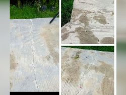 Jalan Setapak Beton di dalam Pondok Pesantren Datu Syekh Ismail Nagara Sudah Retak