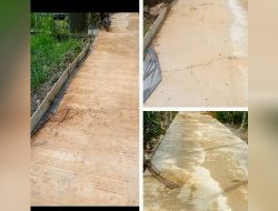 Proyek Jalan Berkah RT 03 desa semau rusak: warga sebut ini Aspirasi Oknum Dewan Tanjabbarat