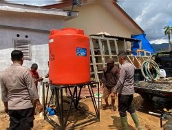 Pulihkan Kehidupan Pasca Banjir, Brimob Batalyon C Bersinergi Bangun Air Bersih Dan Fasilitas Warga, Di Batang Toru